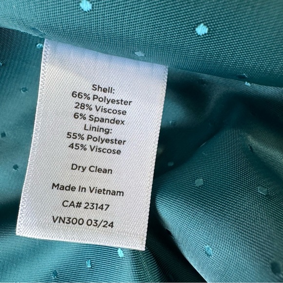 Talbots City Twill Open Front Blazer in Dark Teal. Size 10P Work Career Casual - Picture 13 of 15